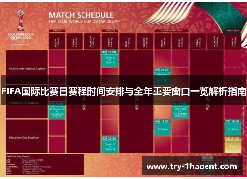 FIFA国际比赛日赛程时间安排与全年重要窗口一览解析指南